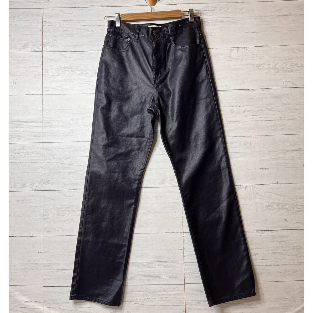 Madewell Jeans Womens Size 27 Midnight Blue Foil 90s Straight 100% Cotton Shiny